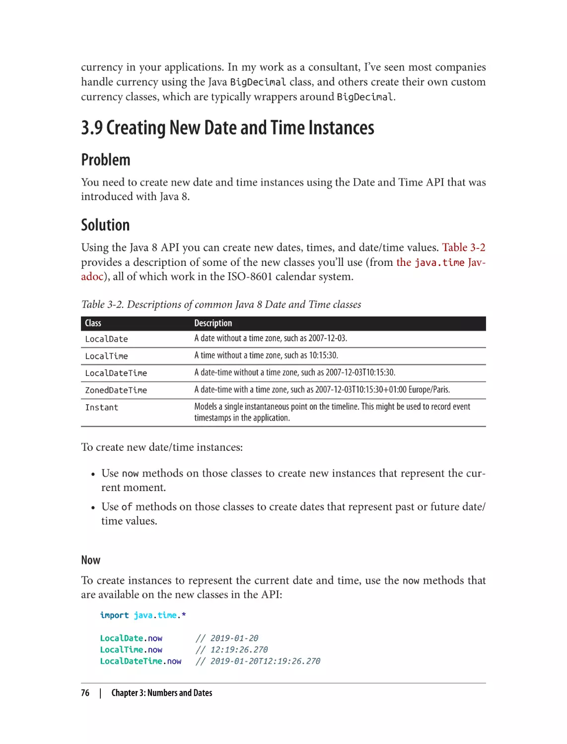 3.9 Creating New Date and Time Instances
Problem
Solution