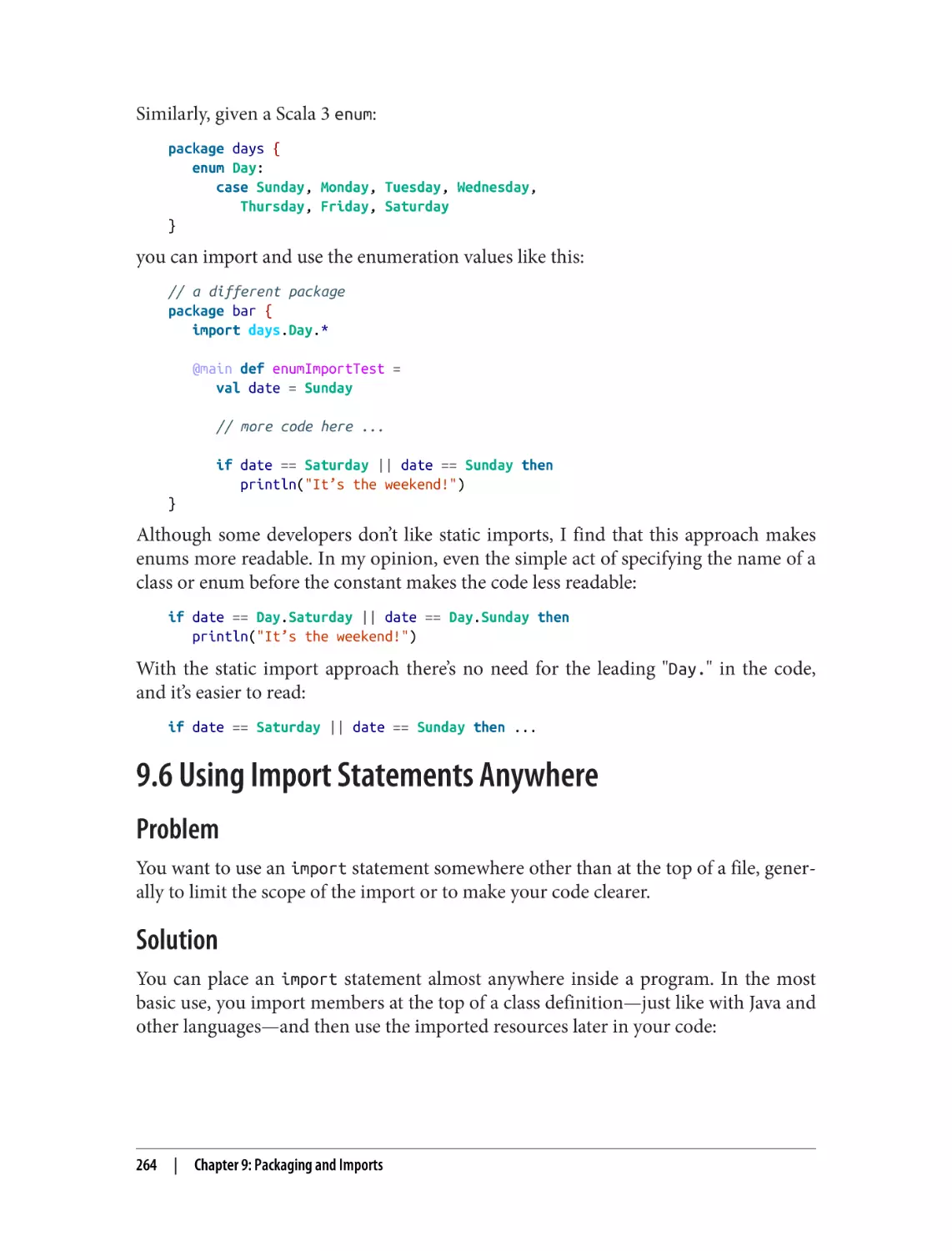 9.6 Using Import Statements Anywhere
Problem
Solution