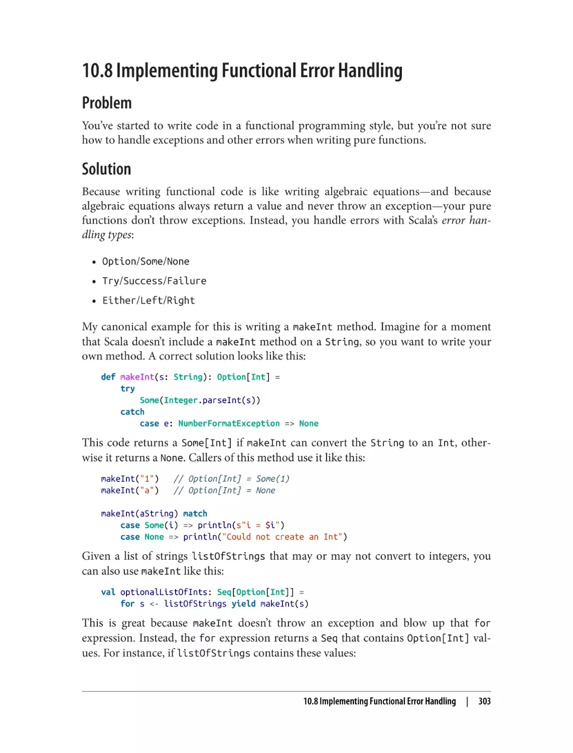 10.8 Implementing Functional Error Handling
Problem
Solution