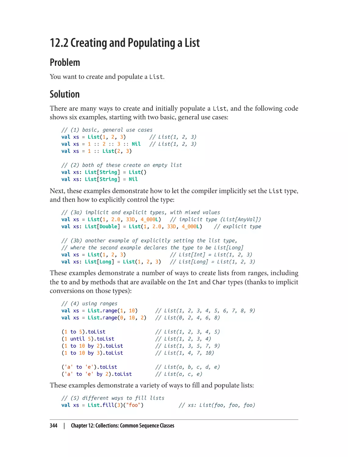 12.2 Creating and Populating a List
Problem
Solution