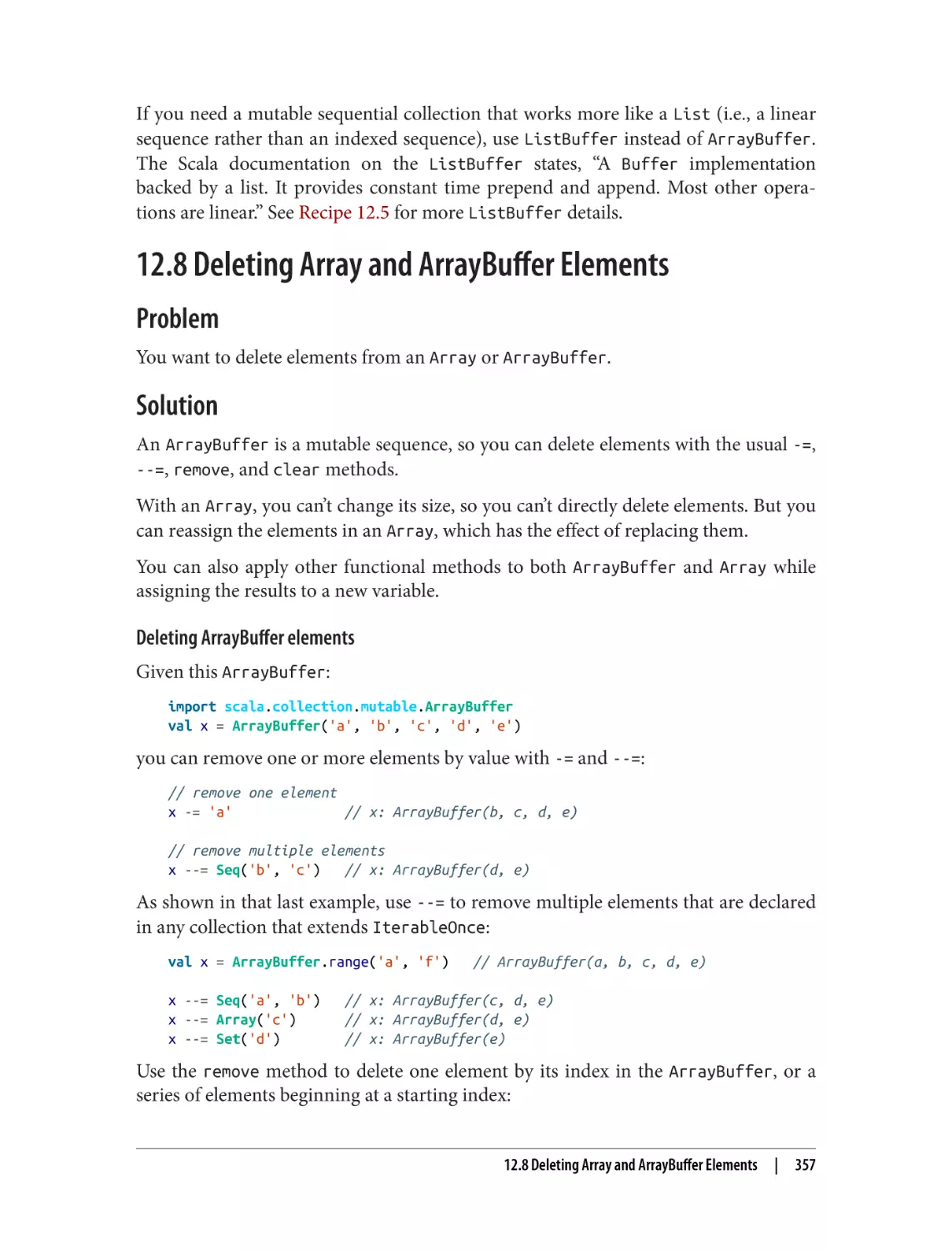 12.8 Deleting Array and ArrayBuffer Elements
Problem
Solution