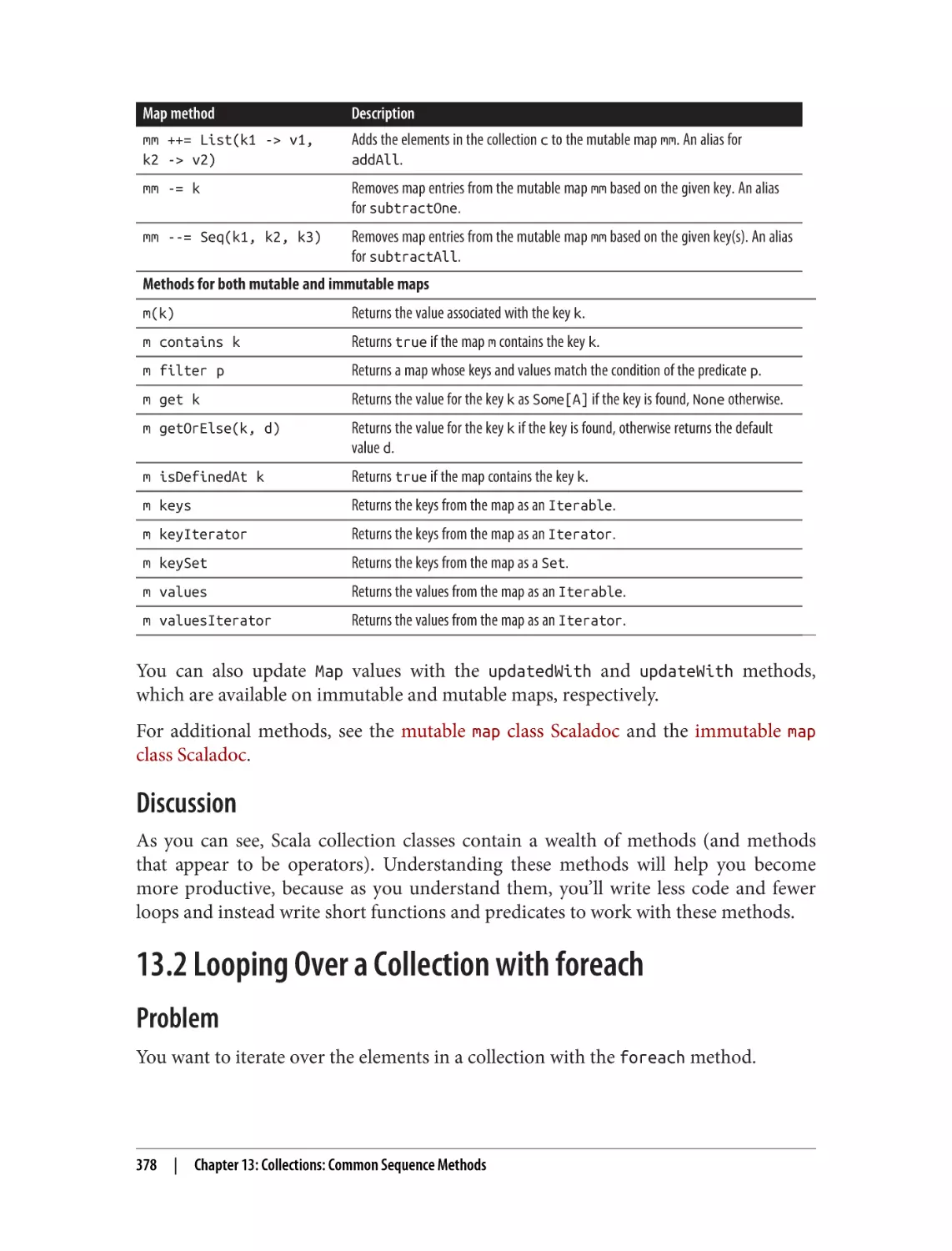 Discussion
13.2 Looping Over a Collection with foreach
Problem