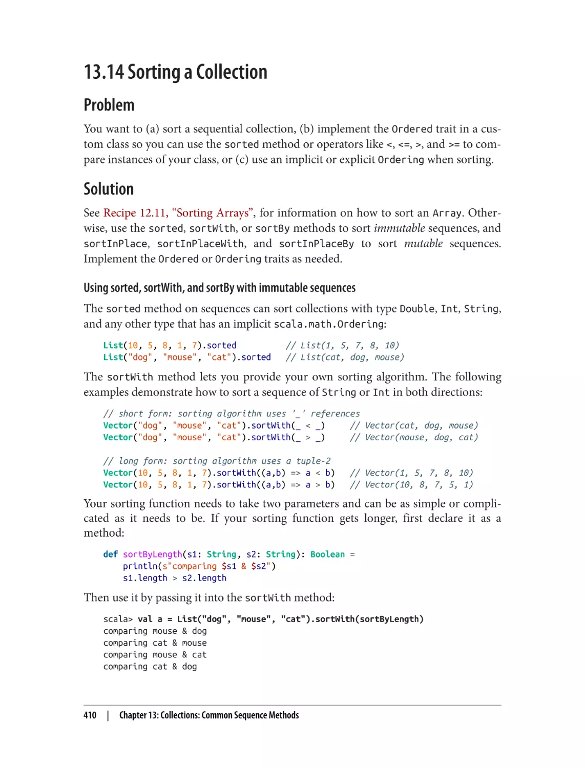 13.14 Sorting a Collection
Problem
Solution