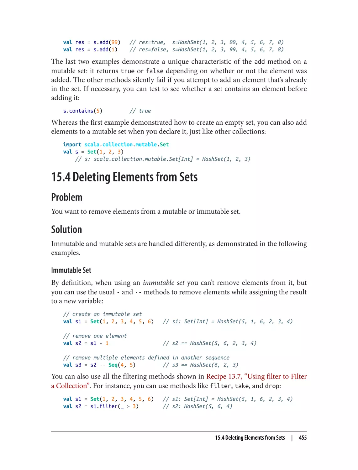 15.4 Deleting Elements from Sets
Problem
Solution