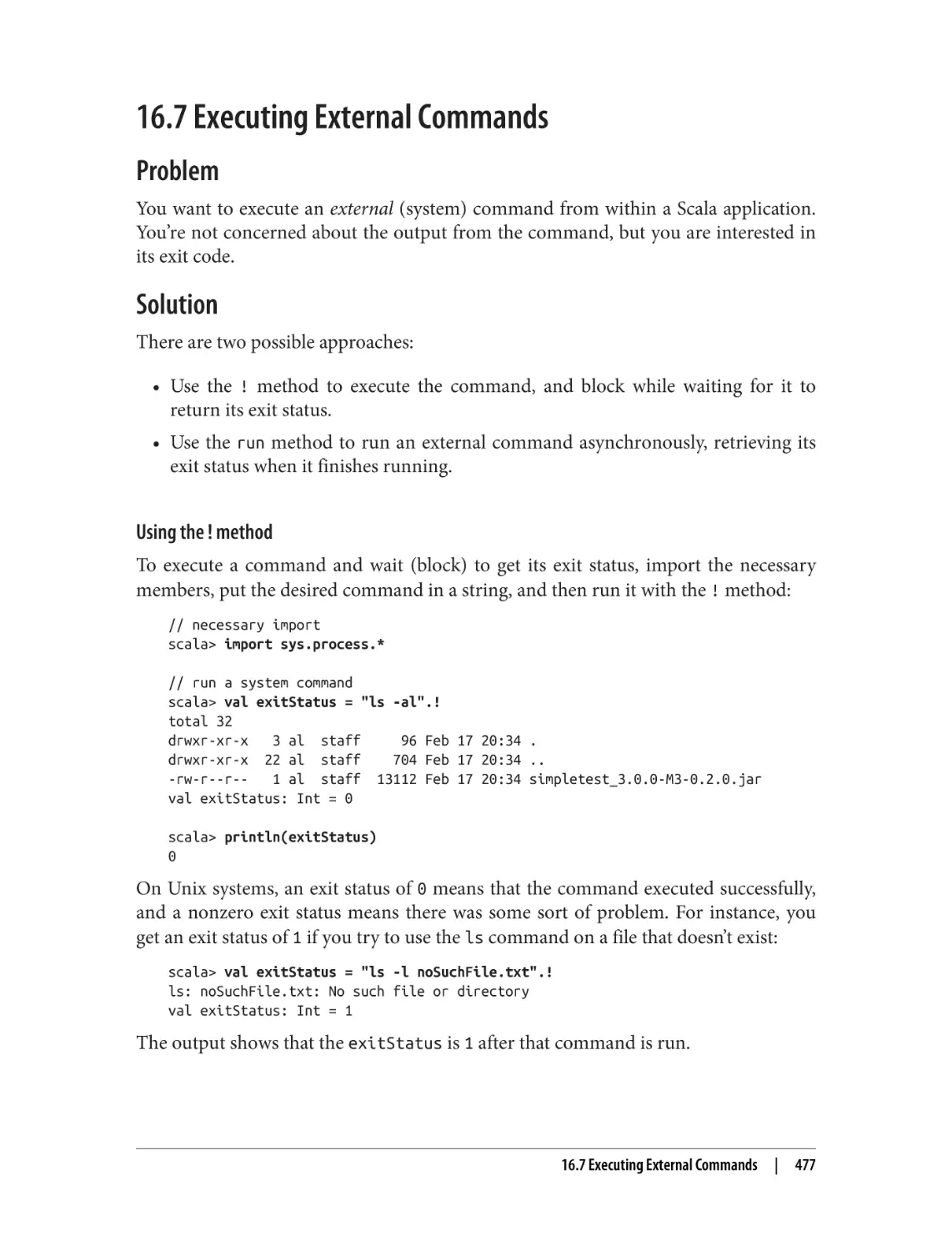 16.7 Executing External Commands
Problem
Solution