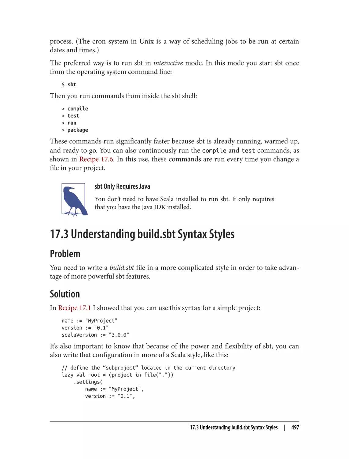 17.3 Understanding build.sbt Syntax Styles
Problem
Solution