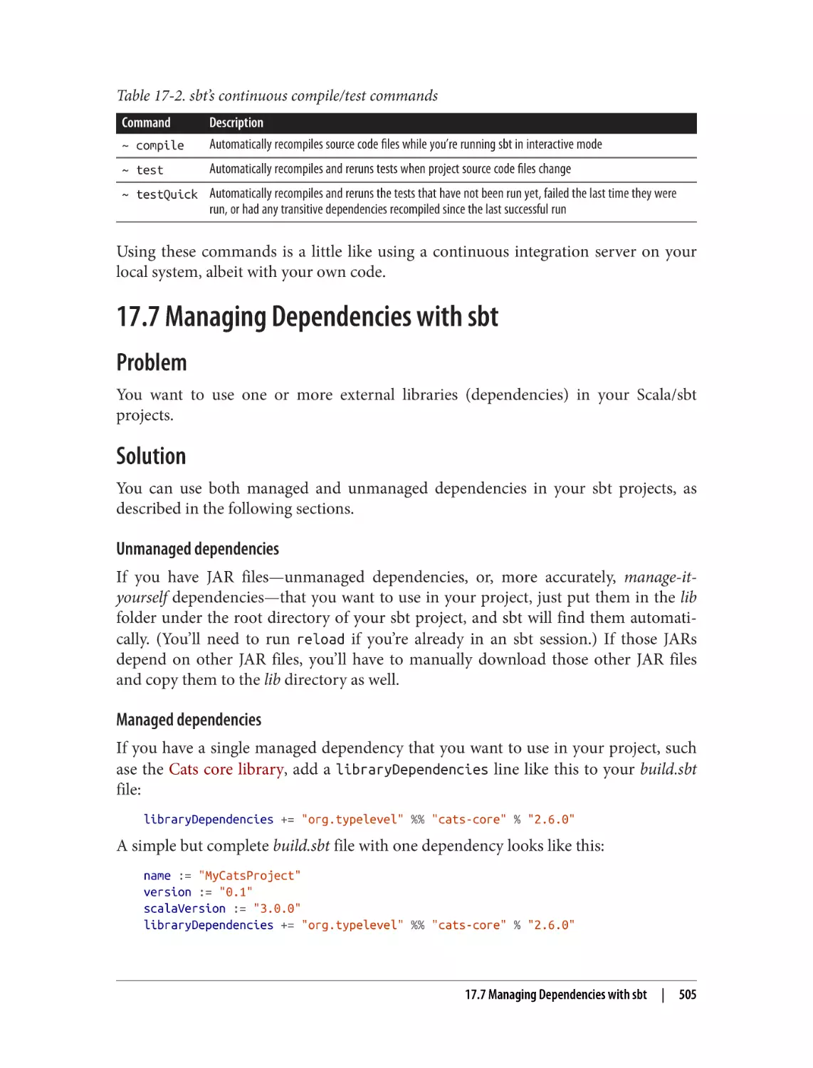 17.7 Managing Dependencies with sbt
Problem
Solution