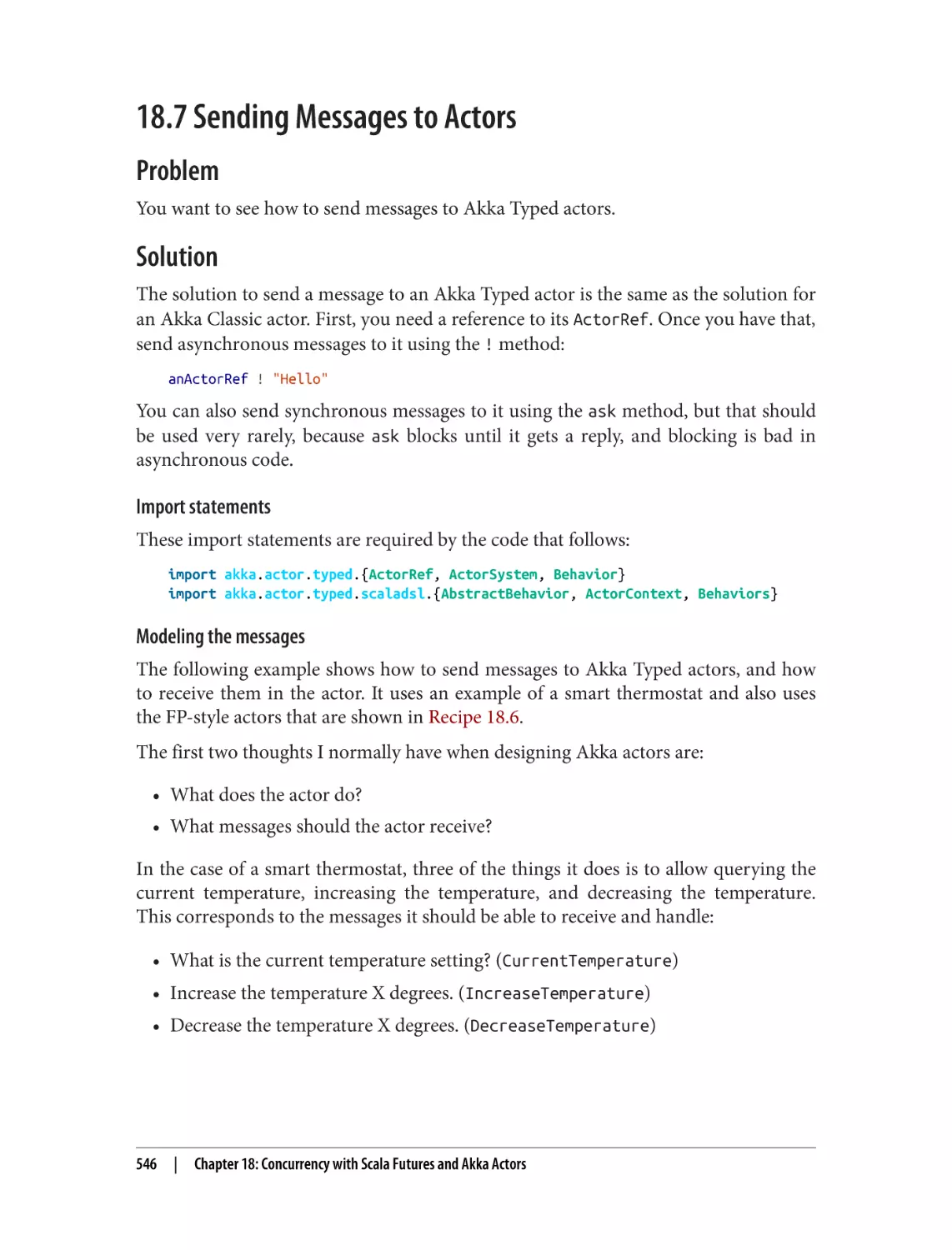 18.7 Sending Messages to Actors
Problem
Solution