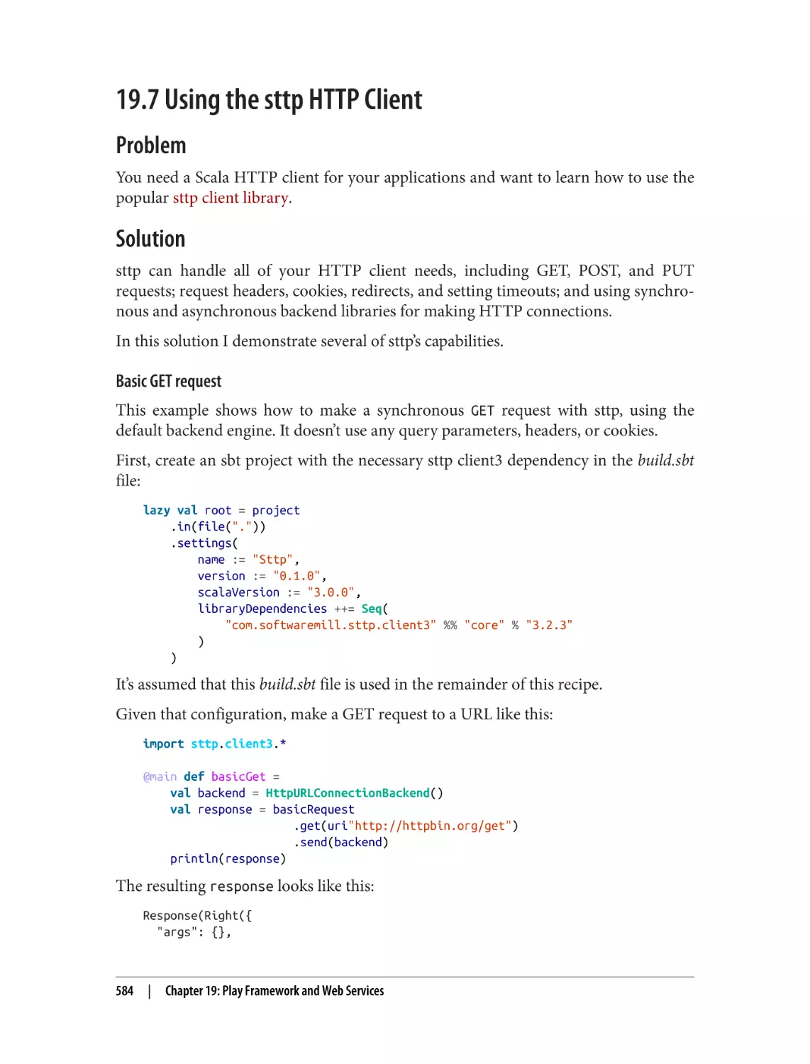 19.7 Using the sttp HTTP Client
Problem
Solution