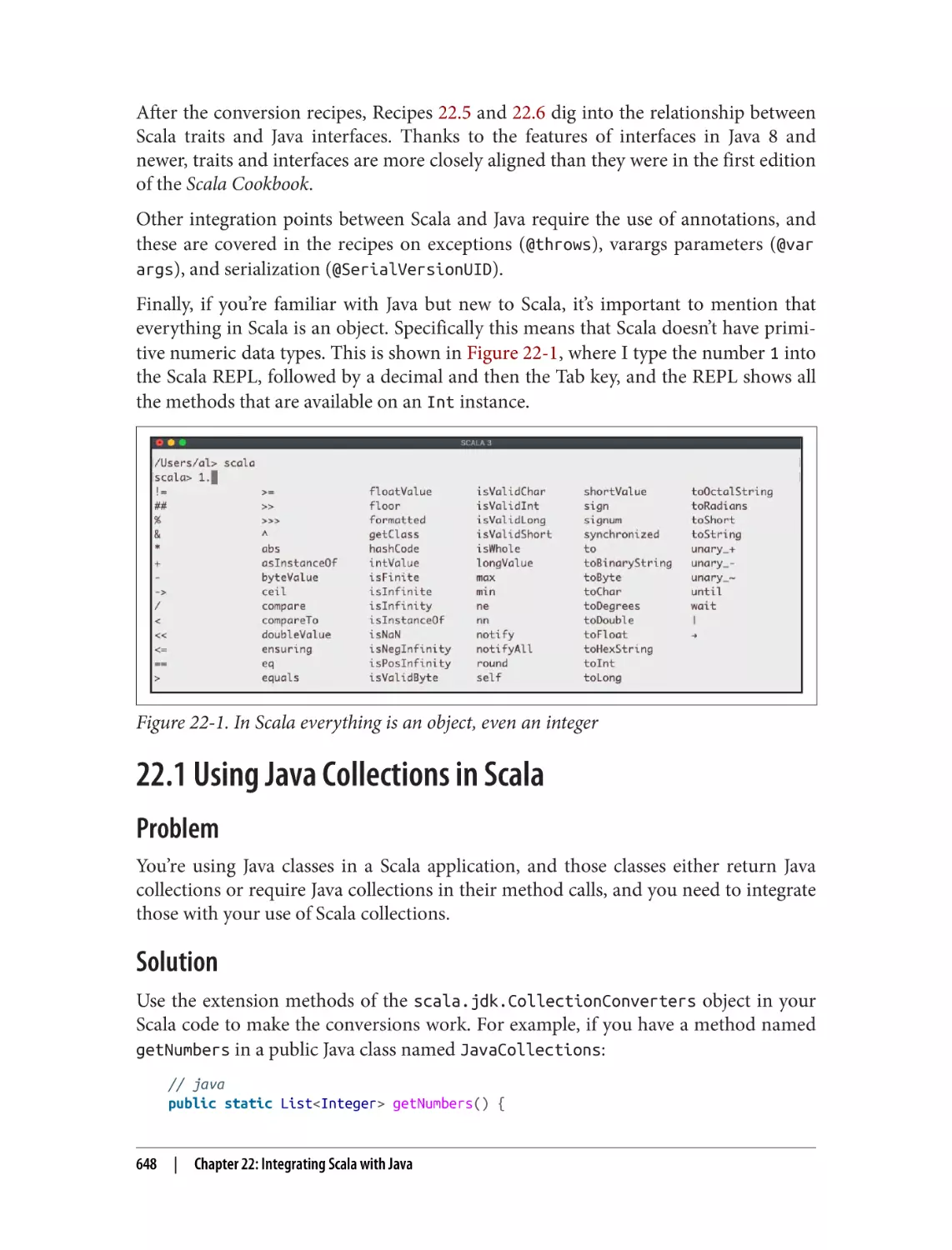 22.1 Using Java Collections in Scala
Problem
Solution