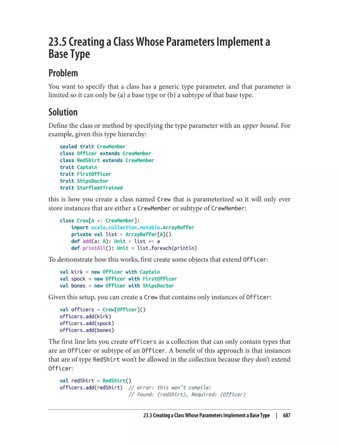 23.5 Creating a Class Whose Parameters Implement a Base Type
Problem
Solution