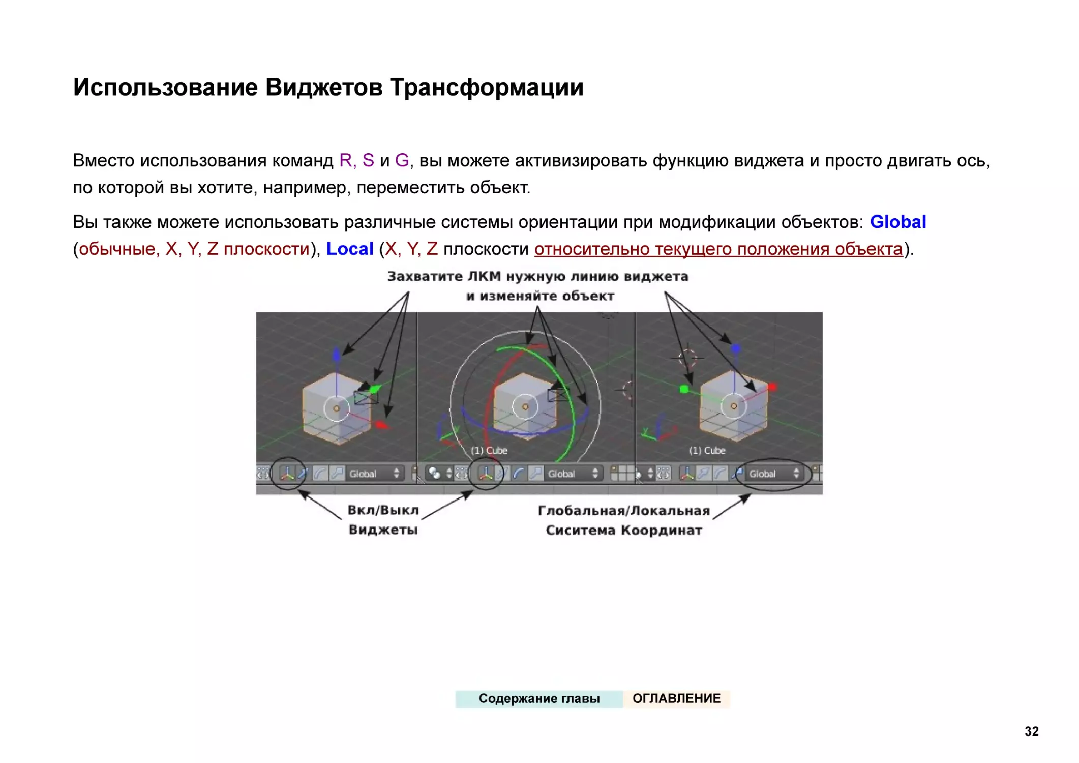 Использование Виджетов Трансформации