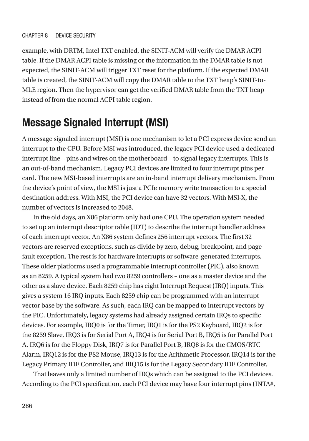 Message Signaled Interrupt (MSI)