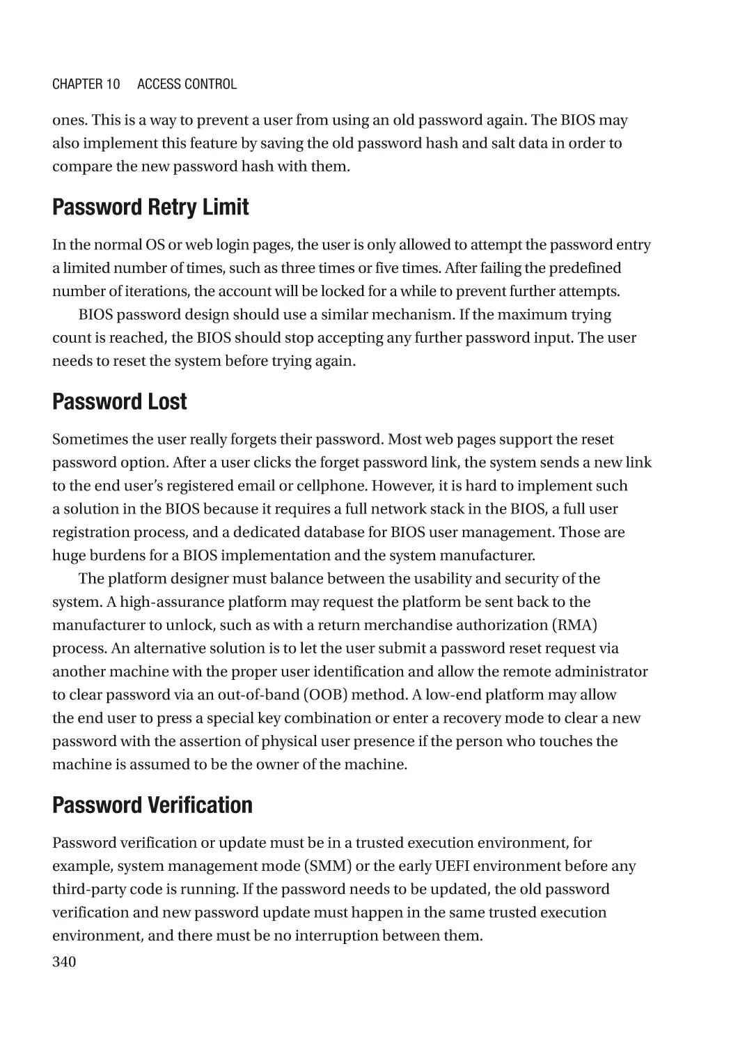 Password Retry Limit
Password Lost
Password Verification