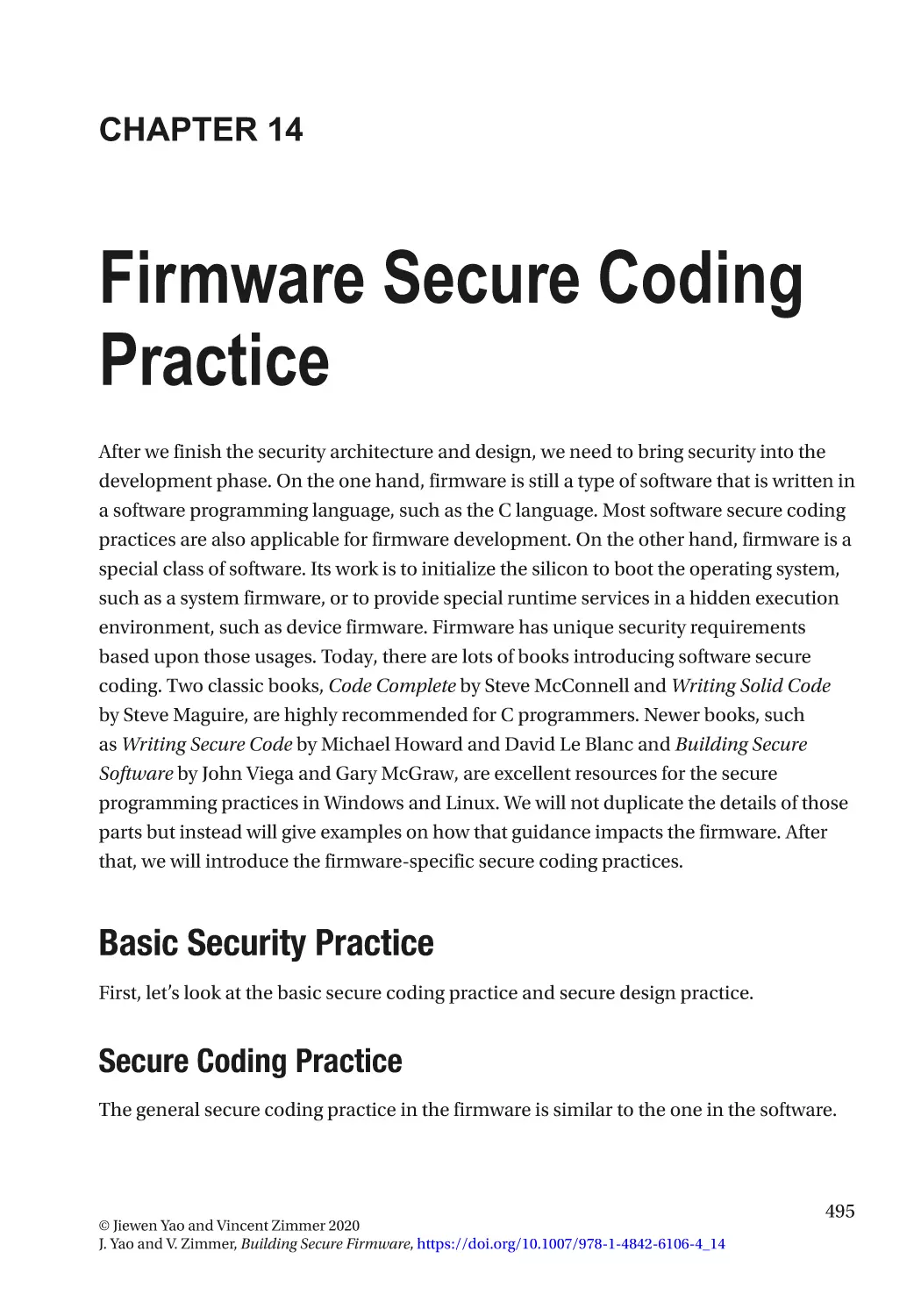 Chapter 14
Basic Security Practice
Secure Coding Practice