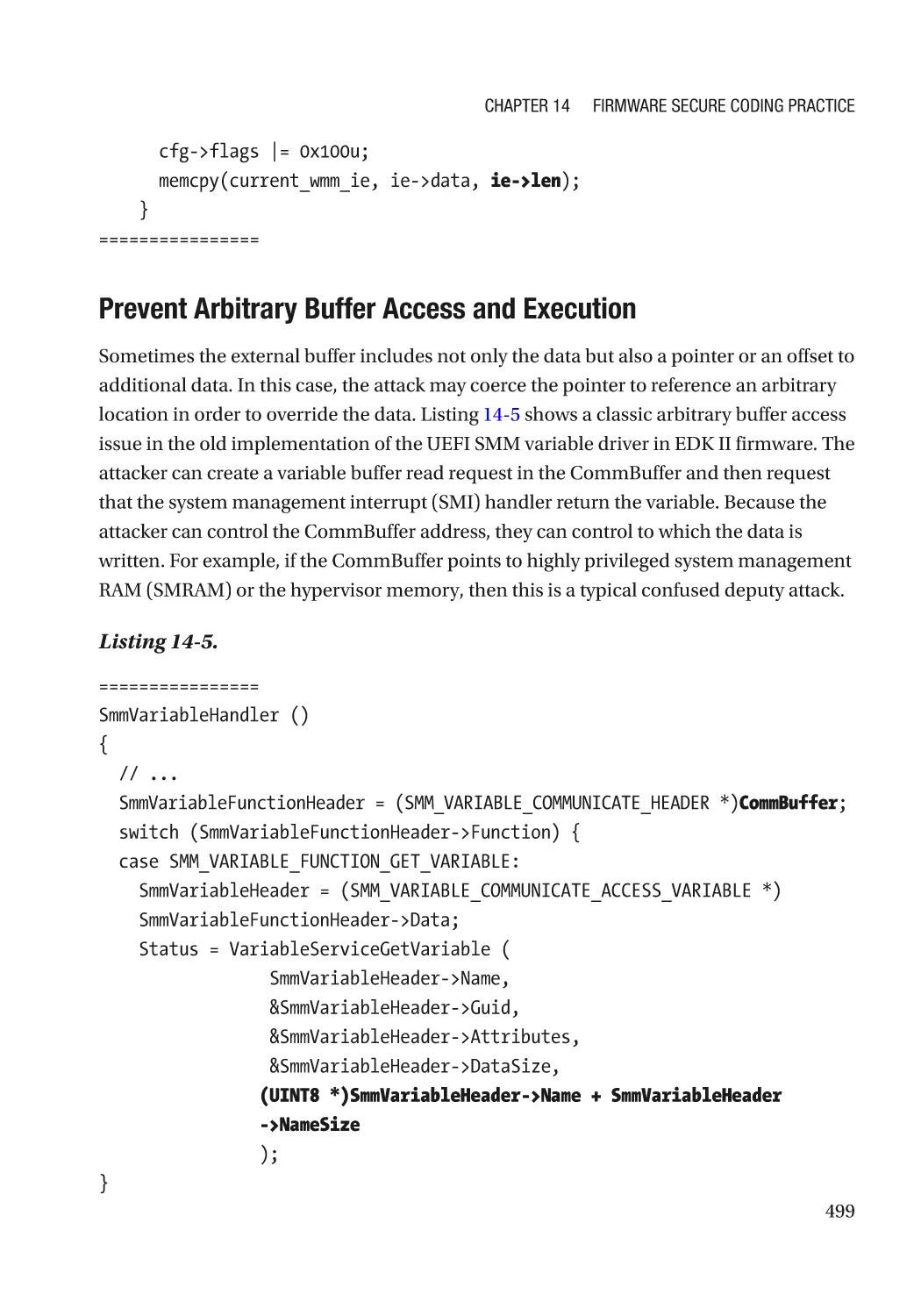 Prevent Arbitrary Buffer Access and Execution