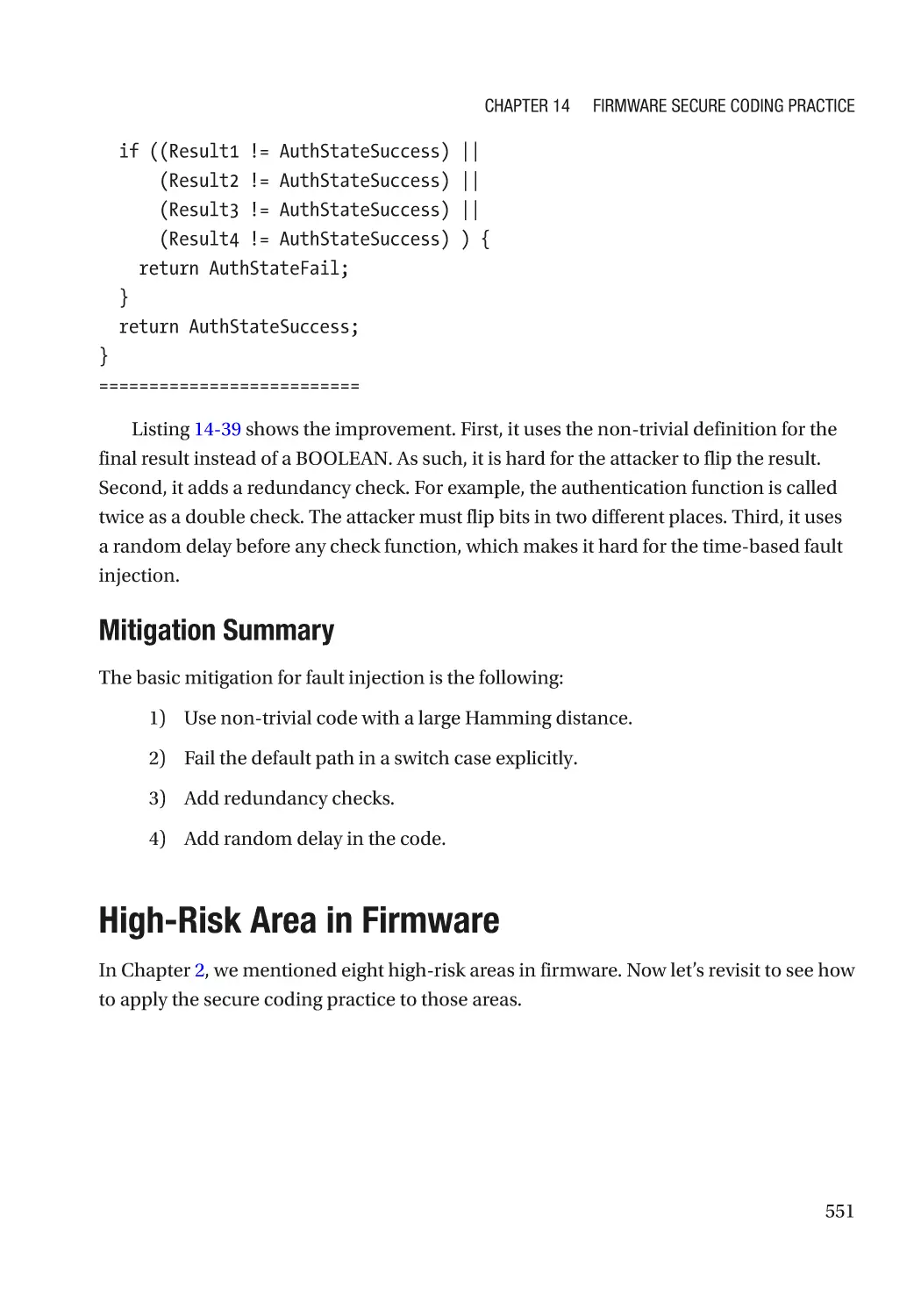 Mitigation Summary
High-Risk Area in Firmware