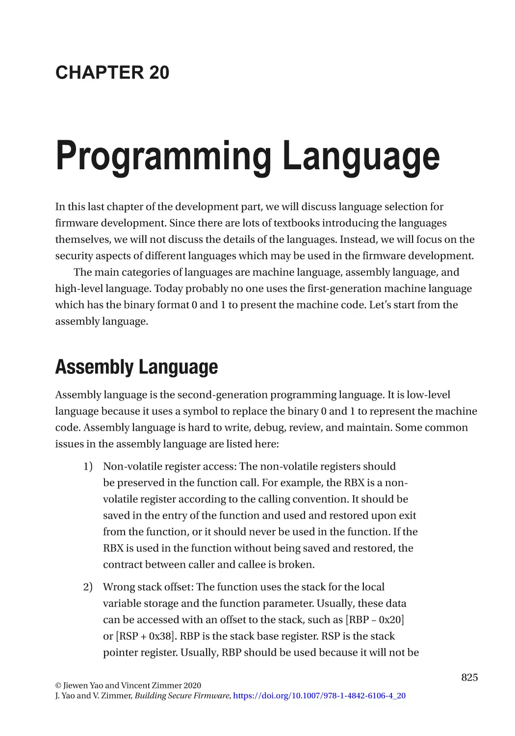 Chapter 20
Assembly Language