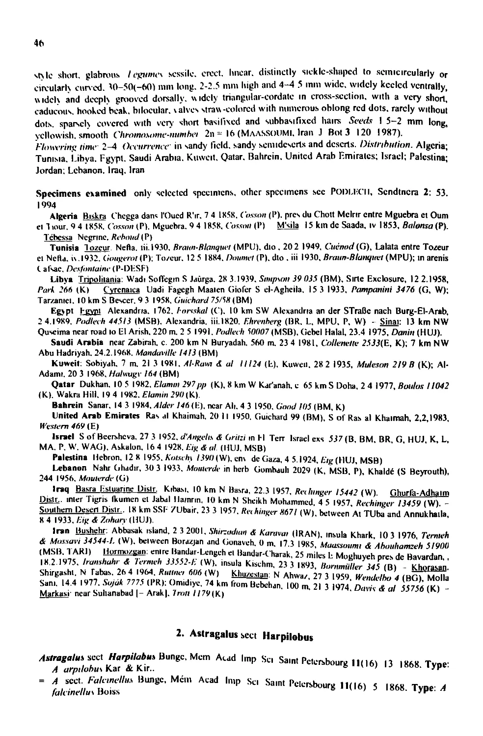 A taxonomic revision of the genus Astragalus L. (Leguminosae) in the ...