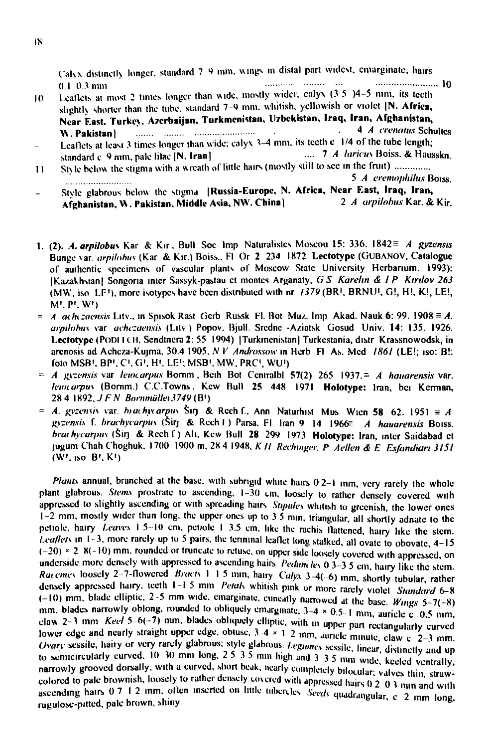 A taxonomic revision of the genus Astragalus L. (Leguminosae) in the ...