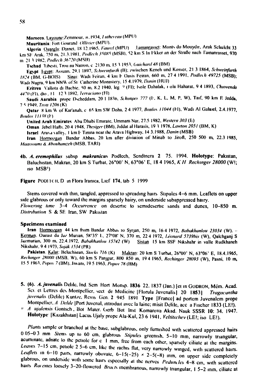 A taxonomic revision of the genus Astragalus L. (Leguminosae) in the ...
