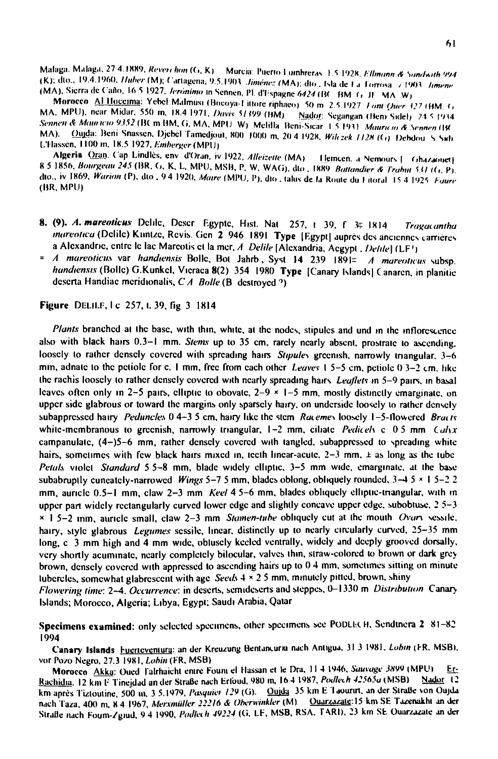 A taxonomic revision of the genus Astragalus L. (Leguminosae) in the ...