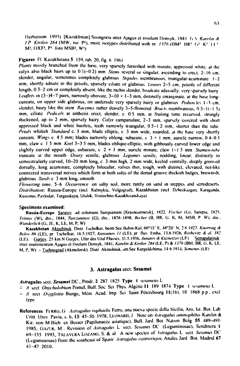 A taxonomic revision of the genus Astragalus L. (Leguminosae) in the ...