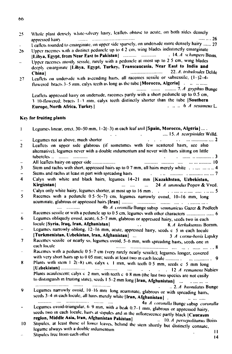 A taxonomic revision of the genus Astragalus L. (Leguminosae) in the ...