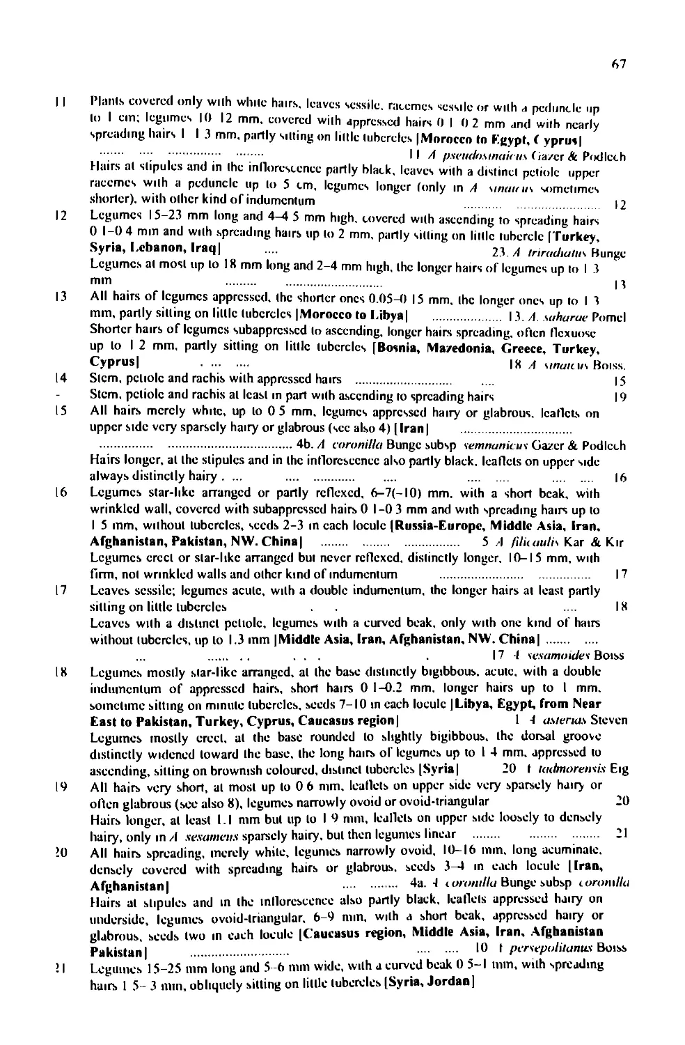 A taxonomic revision of the genus Astragalus L. (Leguminosae) in the ...