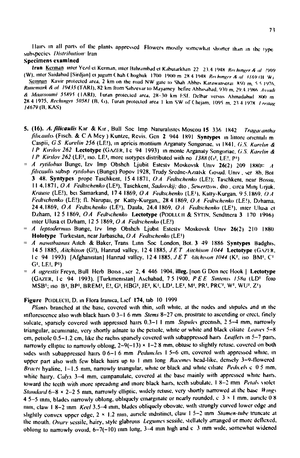 A taxonomic revision of the genus Astragalus L. (Leguminosae) in the ...