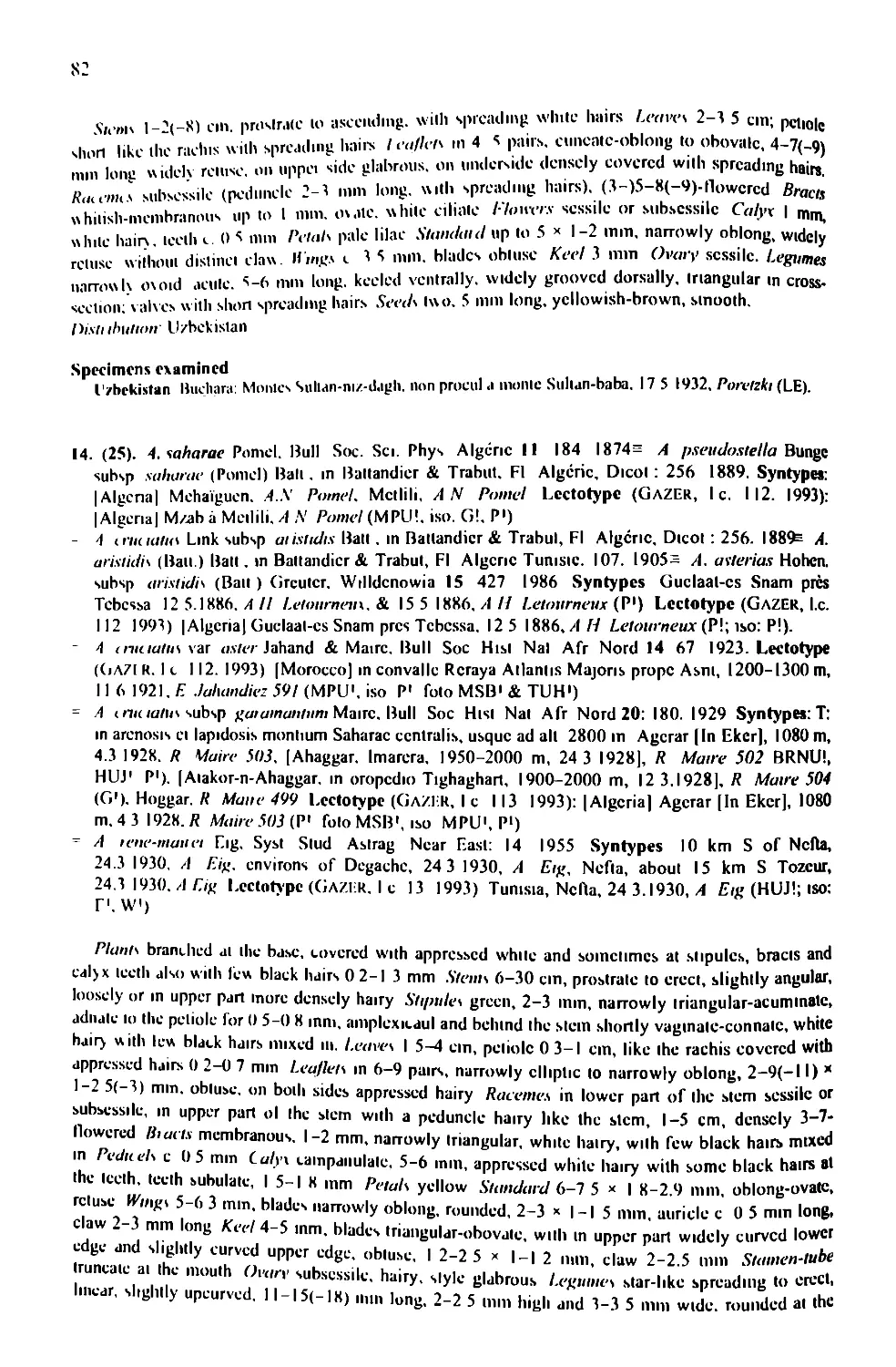 A taxonomic revision of the genus Astragalus L. (Leguminosae) in the ...