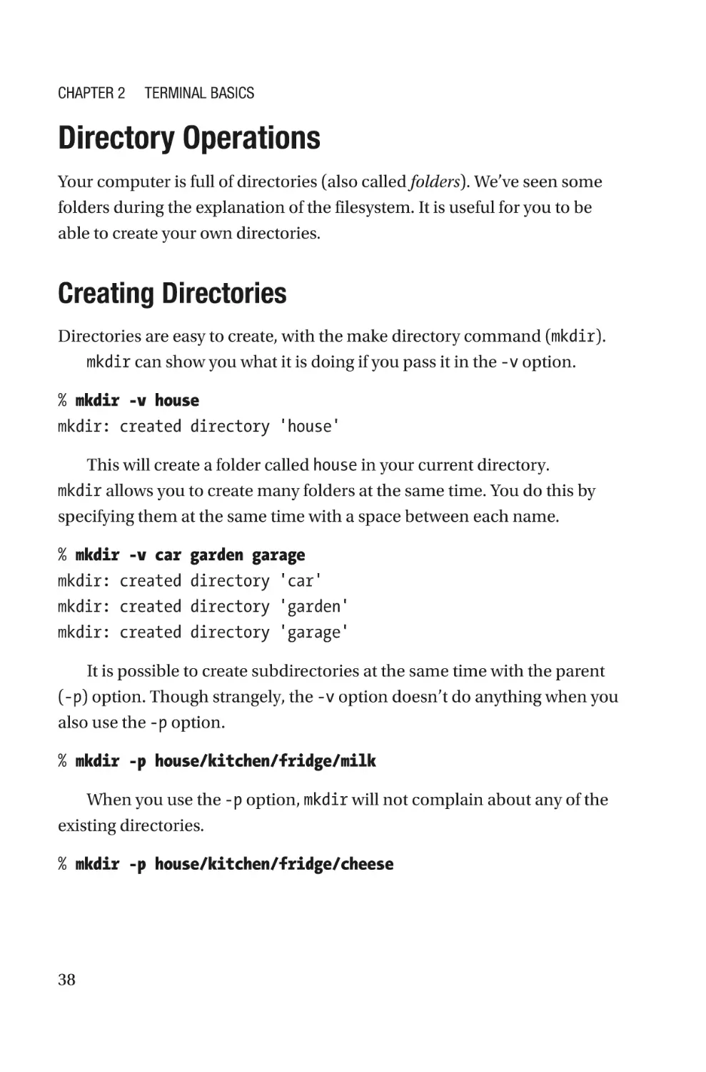 Directory Operations
Creating Directories