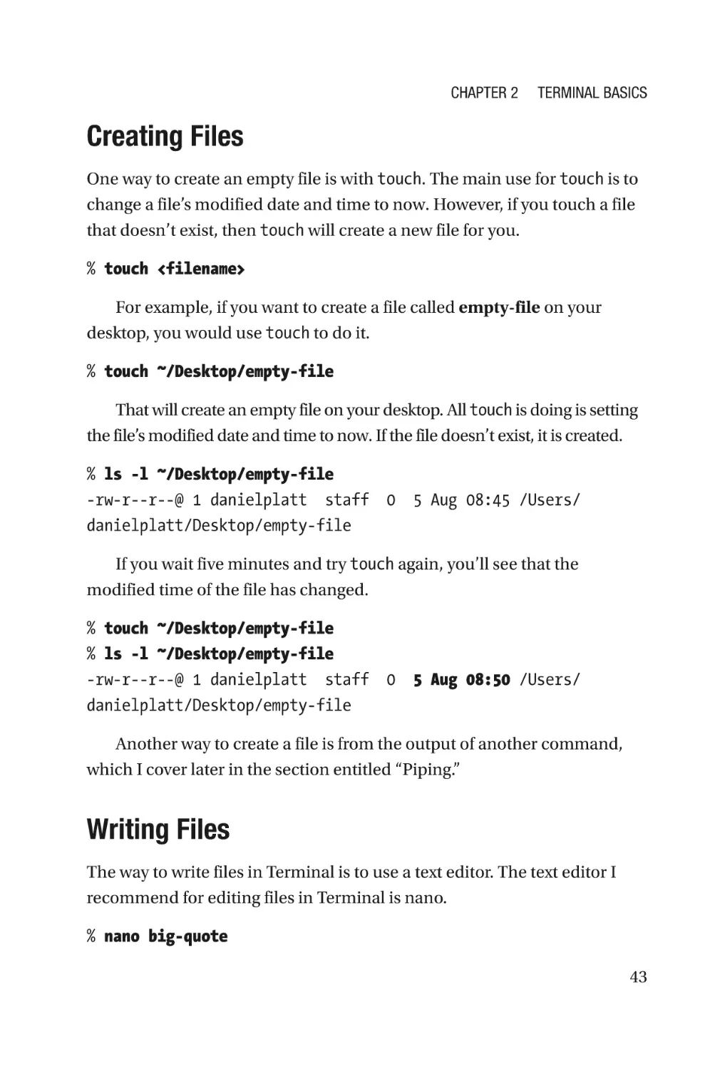 Creating Files
Writing Files