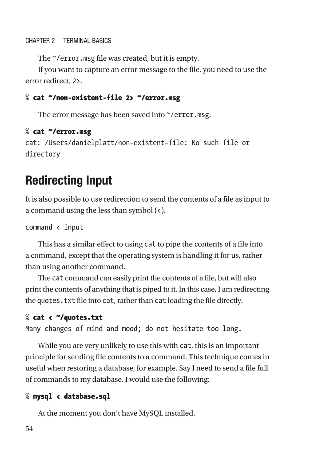 Redirecting Input