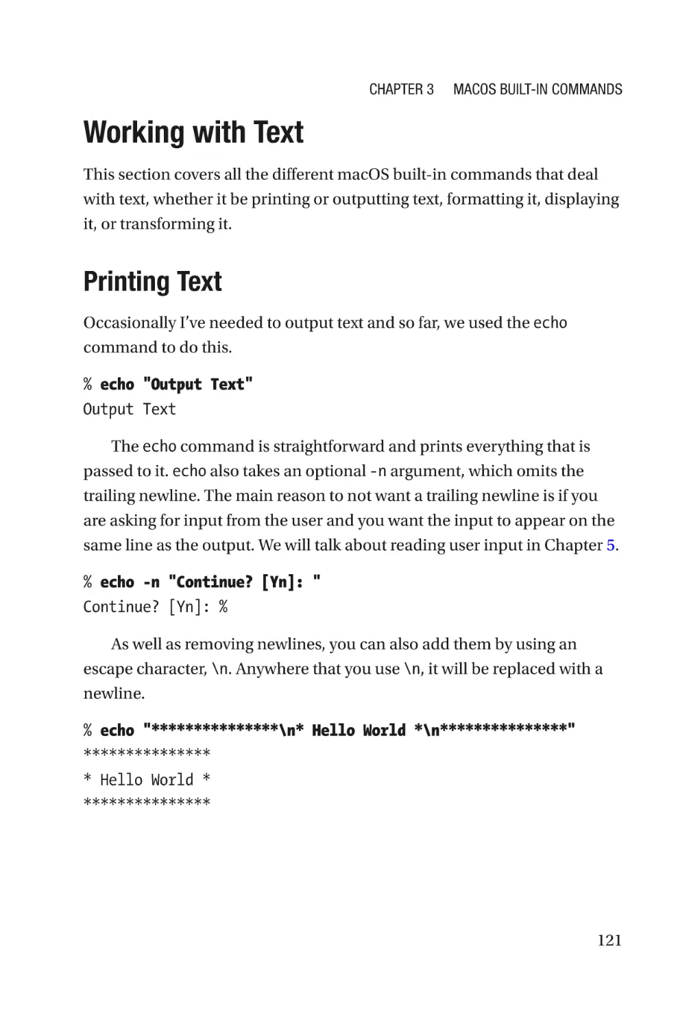 Working with Text
Printing Text