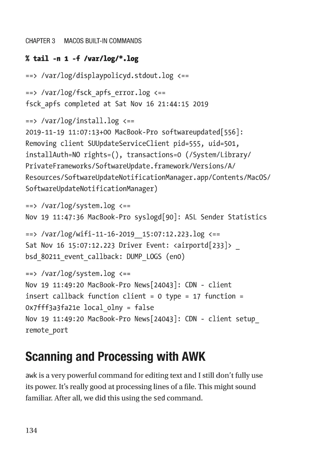 Scanning and Processing with AWK