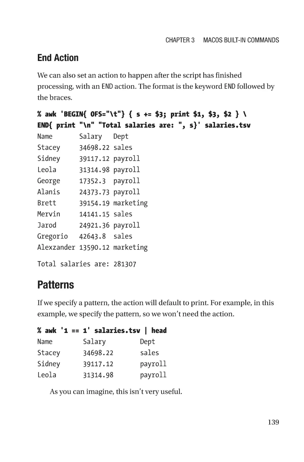 End Action
Patterns