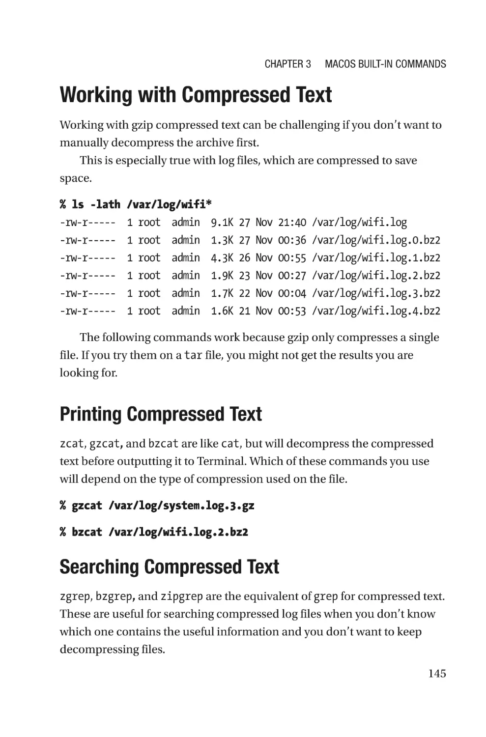 Working with Compressed Text
Printing Compressed Text
Searching Compressed Text