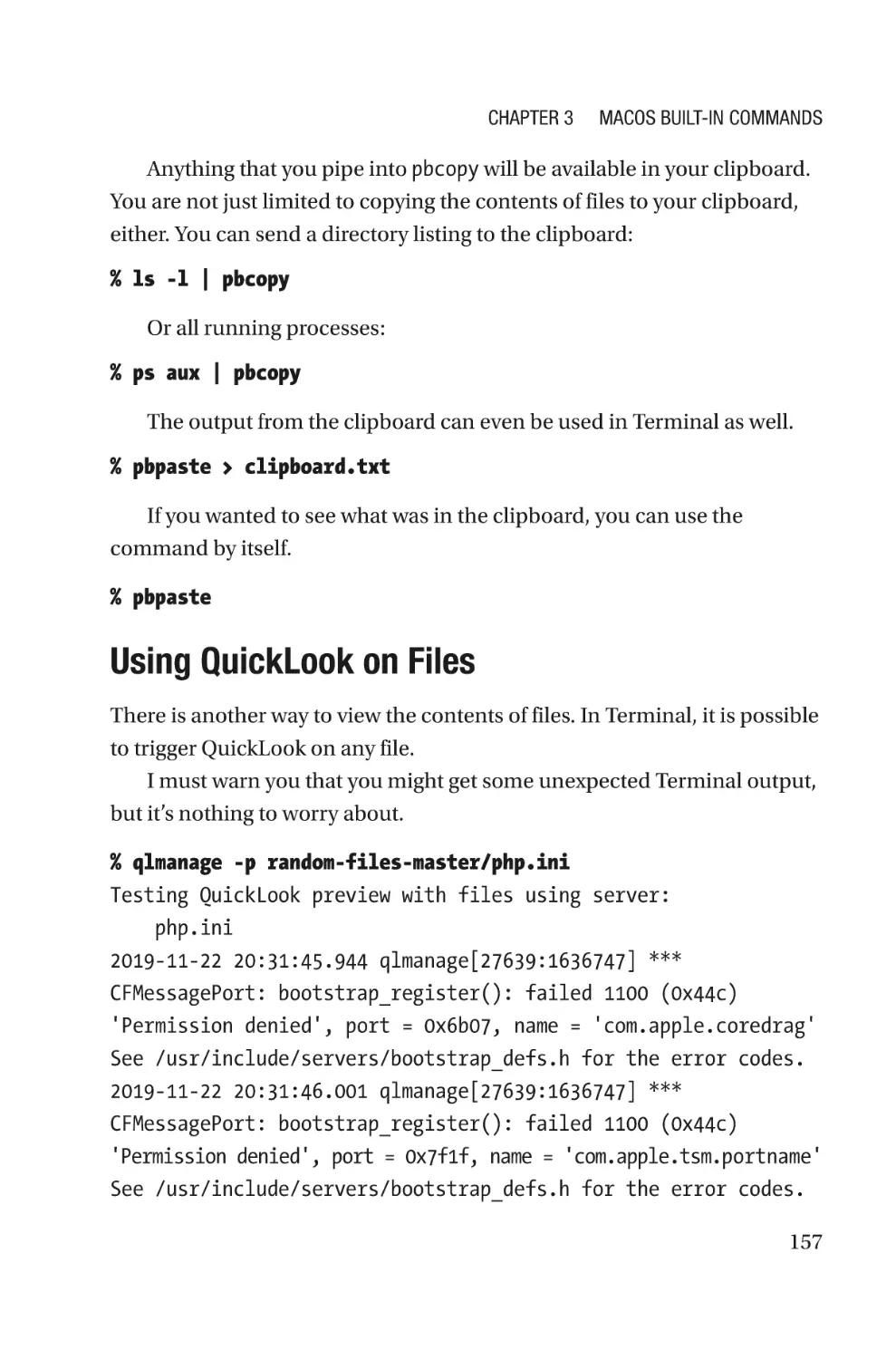 Using QuickLook on Files