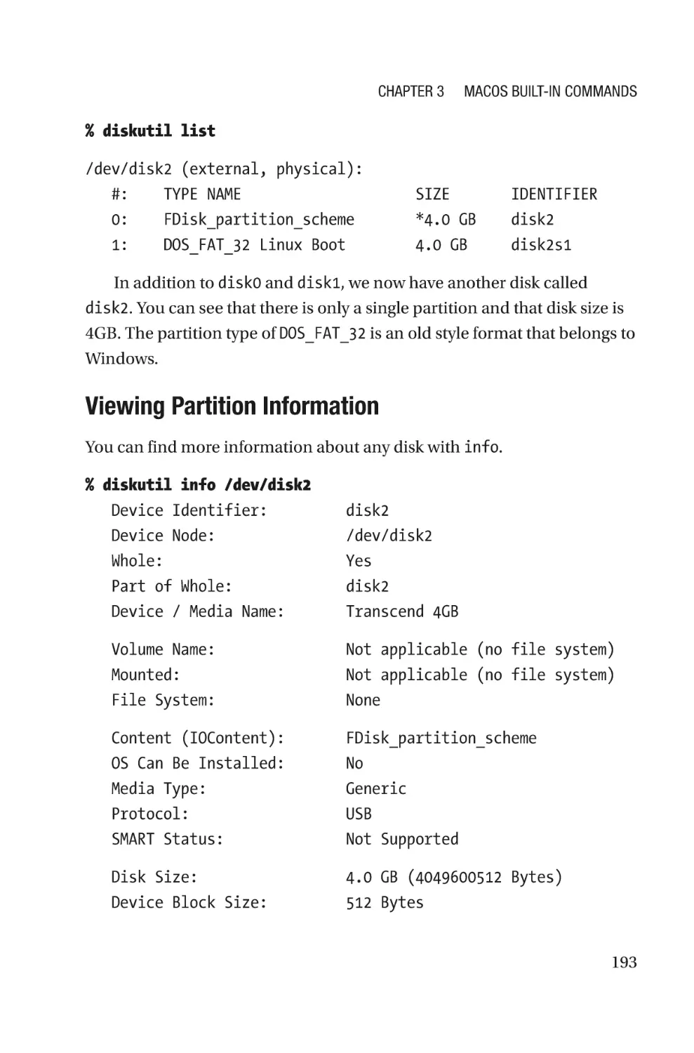 Viewing Partition Information