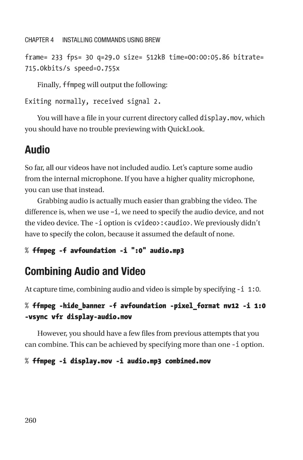 Audio
Combining Audio and Video