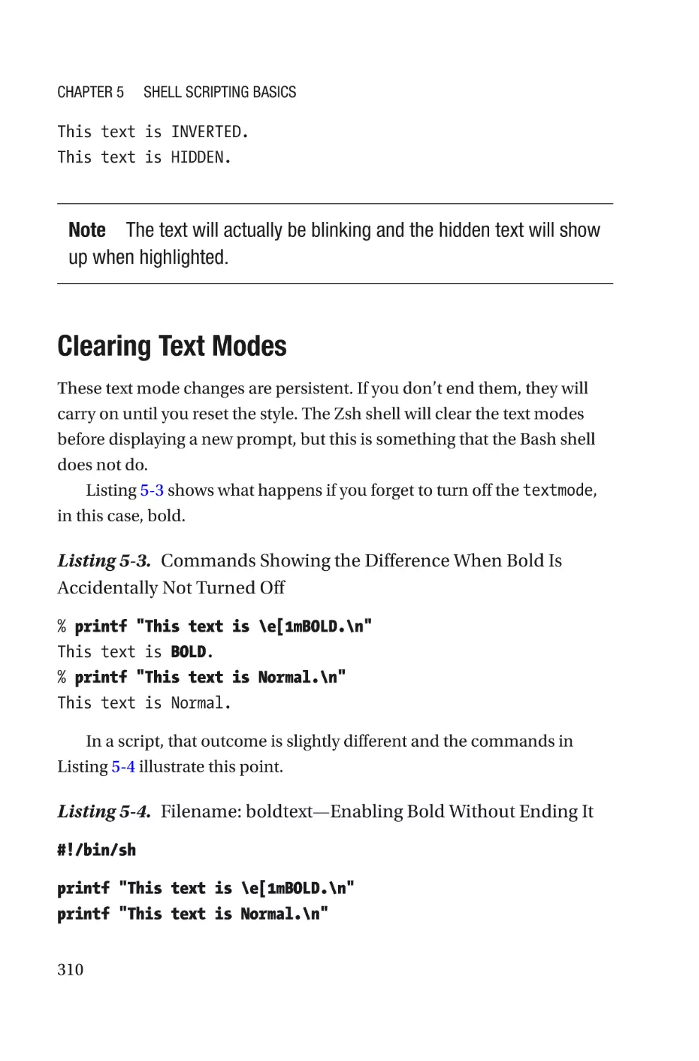 Clearing Text Modes