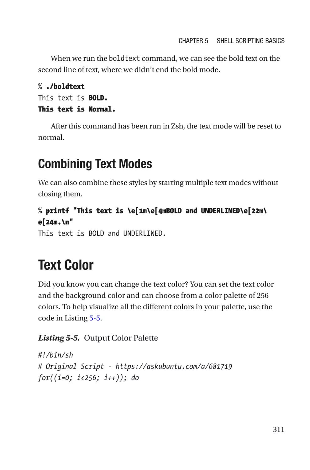 Combining Text Modes
Text Color