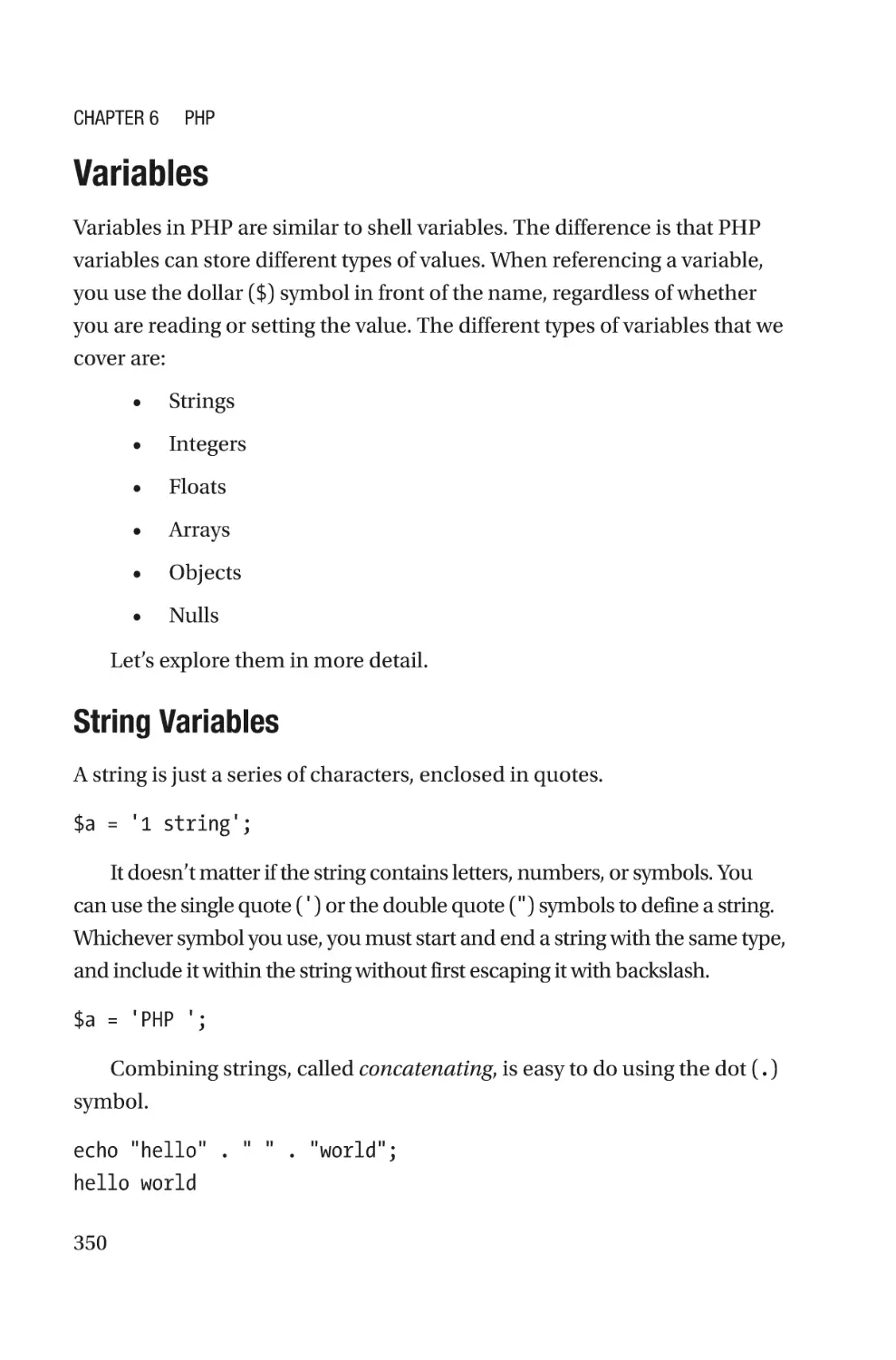 Variables
String Variables