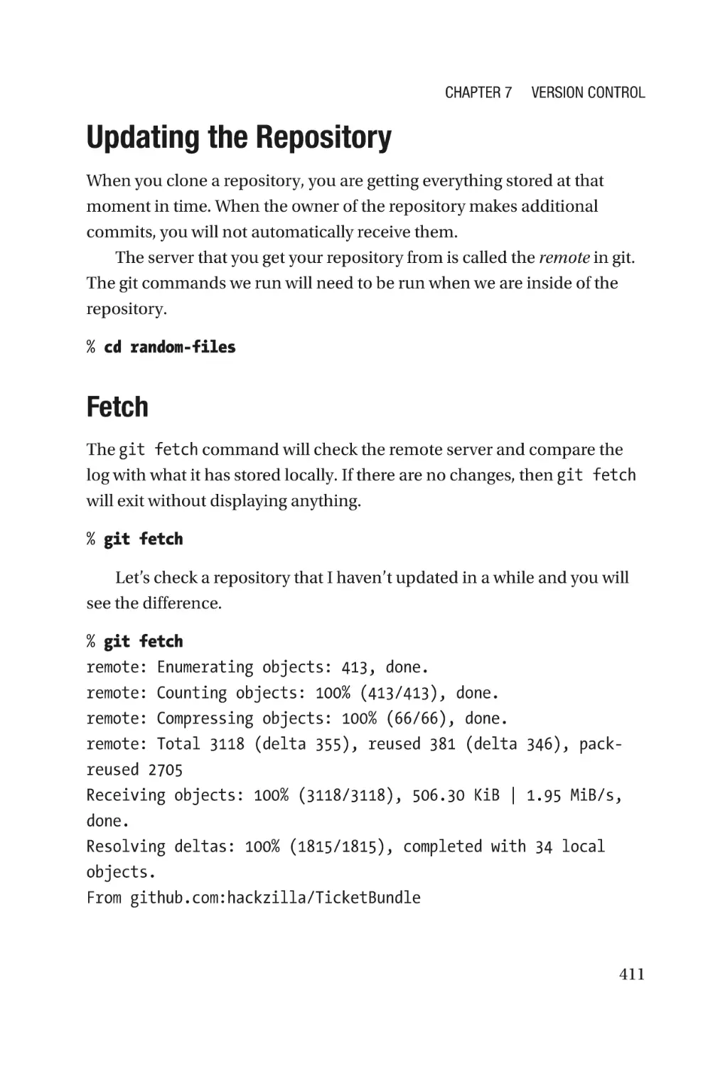 Updating the Repository
Fetch