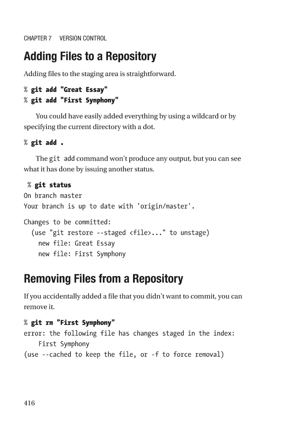 Adding Files to a Repository
Removing Files from a Repository