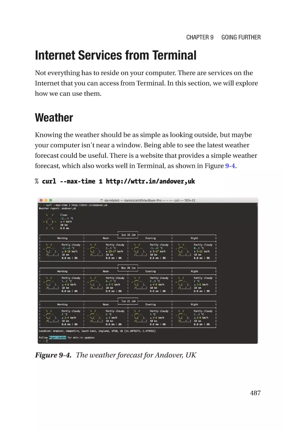 Internet Services from Terminal
Weather