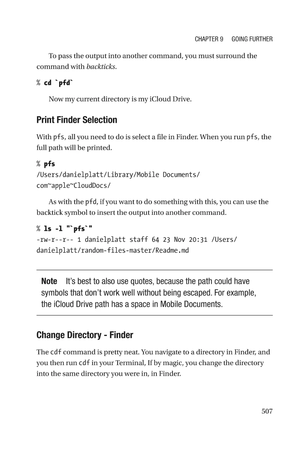 Print Finder Selection
Change Directory - Finder