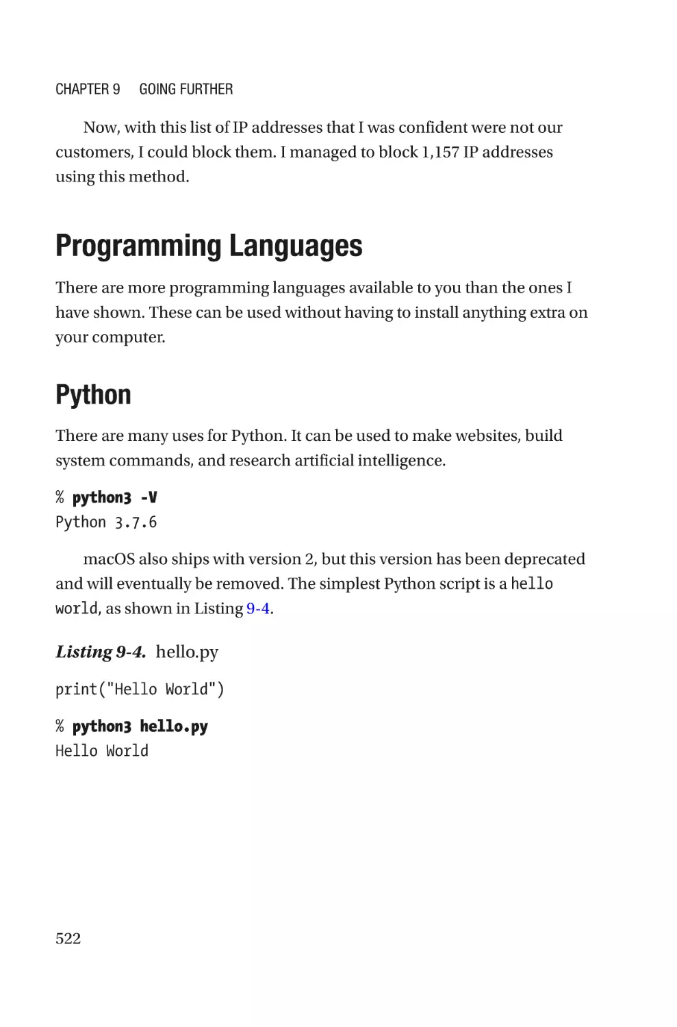 Programming Languages
Python