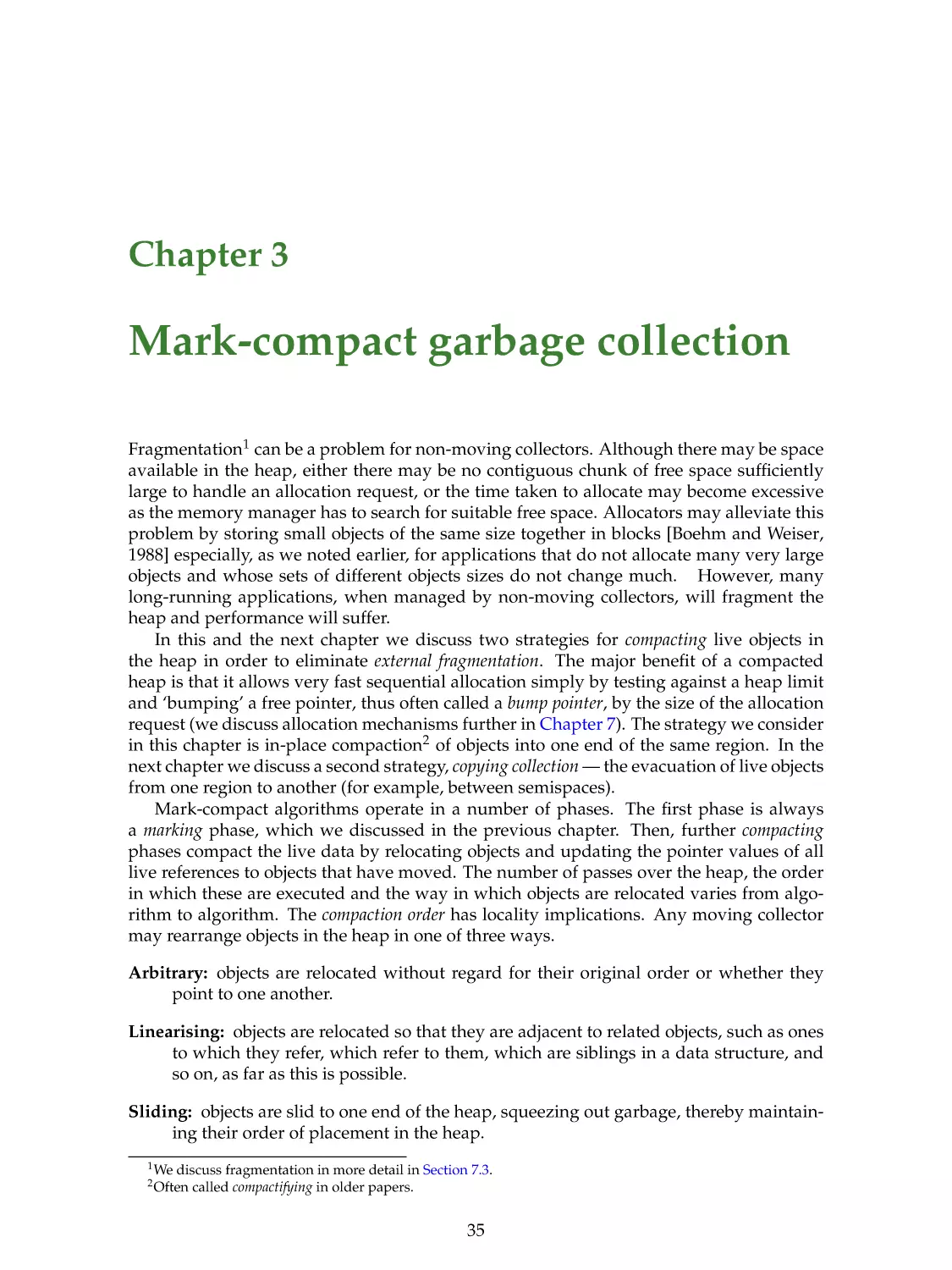 3. Mark-compact garbage collection
